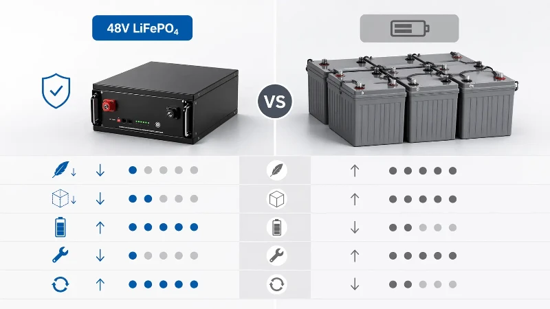 LiFePO4 battery versus lead-acid battery comparison LiFePO4 battery versus lead-acid battery comparison